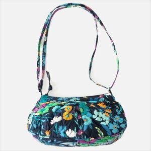Vera Bradley Quilted Midnight Blues Pattern Convertible Crossbody Shoulder Bag